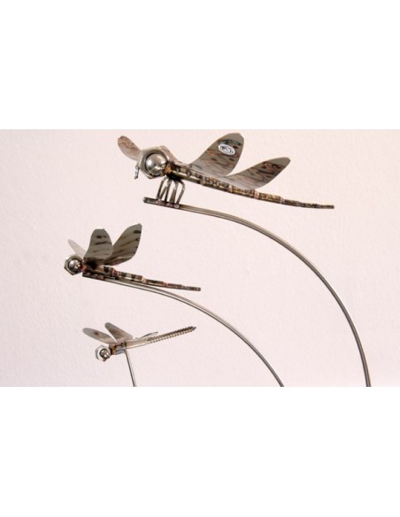 Gartenstecker Libelle aus Edelstahl Länge 75 cm - besondere Deko für den Garten