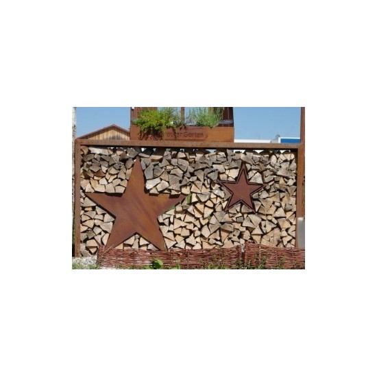 Kaminholzregal Metall außen selber machen bausatz Gartedeko mit Holzlager