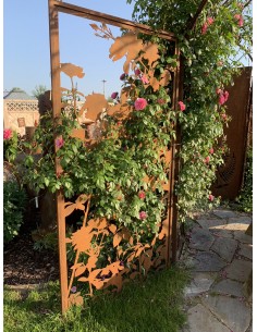 Edelrost 'Lovely' Rosenparavent 'B' Höhe 100 cm Breite 100 cm mit Umrandung Sichtschutzwand Metallwand Rostwand Dekowand  2