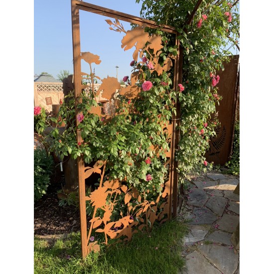 Edelrost 'Lovely' Rosenparavent 'B' Höhe 100 cm Breite 100 cm mit Umrandung