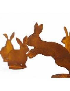 Rost Hasen 4er Set - 4 Stück Edelrost Hase als Gartendeko oder Wohndeko geeignet 2