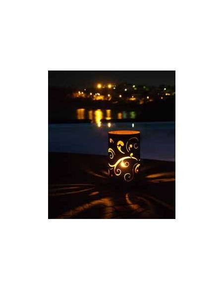 Edelrost Windlicht Barock 35 cm hoch