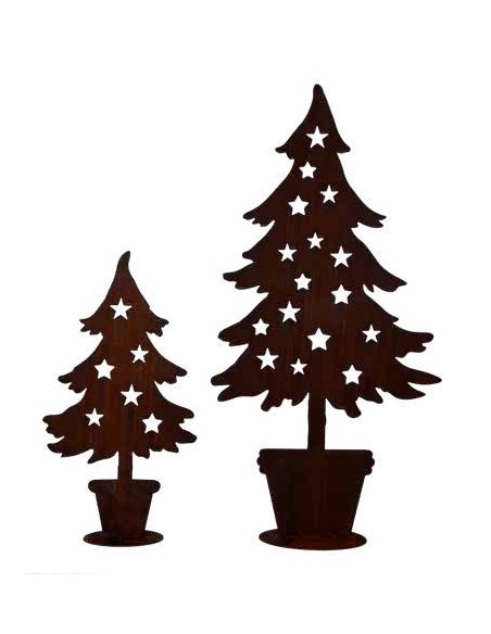 Deko Tanne im Topf mit Sternen - Metall Weihnachtsbaum 100 cm hoch Deko Tanne im Topf mit Sternen - Metall Weihnachtsbaum 100 cm hoch