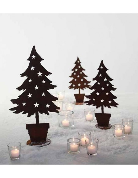Deko Tanne im Topf mit Sternen - Metall Weihnachtsbaum 100 cm hoch Deko Tanne im Topf mit Sternen - Metall Weihnachtsbaum 100 cm hoch