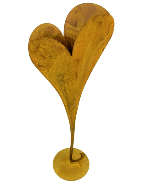 Edelrost Herzständer XXL 132 cm hoch zum Bepflanzen auf Platte