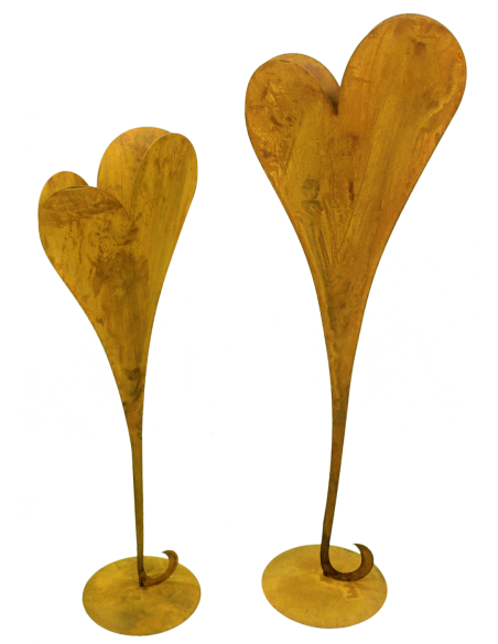 Edelrost Herzständer XXL 132 cm hoch zum Bepflanzen auf Platte