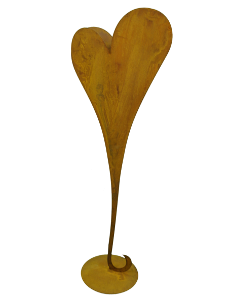 Edelrost Herzständer XXL 132 cm hoch zum Bepflanzen auf Platte