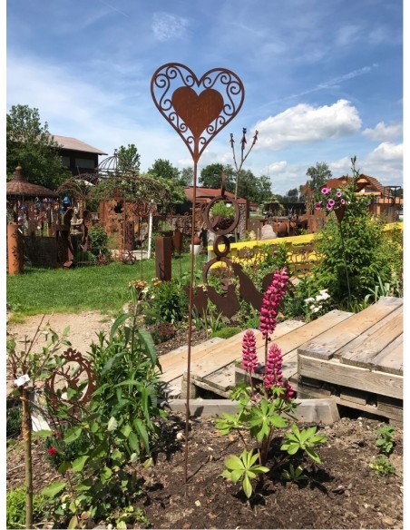 Edelrost Herz Gartenstecker Rost Metall filigran Der rostige Garten Betzigau rostgarten