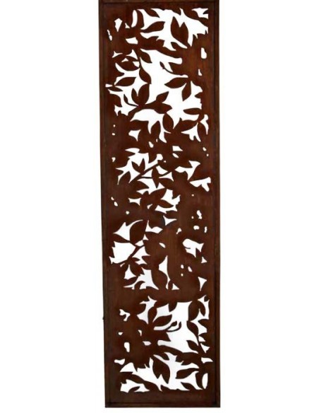 Blattwerk Sichtschutzwand Metall schmal, mit Umrandung, Höhe 200cm, Breite 50cm