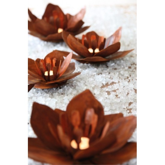 Blume "Fleur" aus Rost-Metall - klein Durchmesser 23 cm