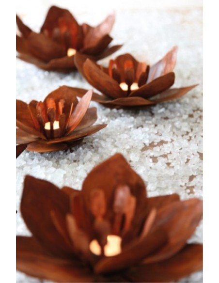 Blume "Fleur" aus Rost-Metall - klein Durchmesser 23 cm