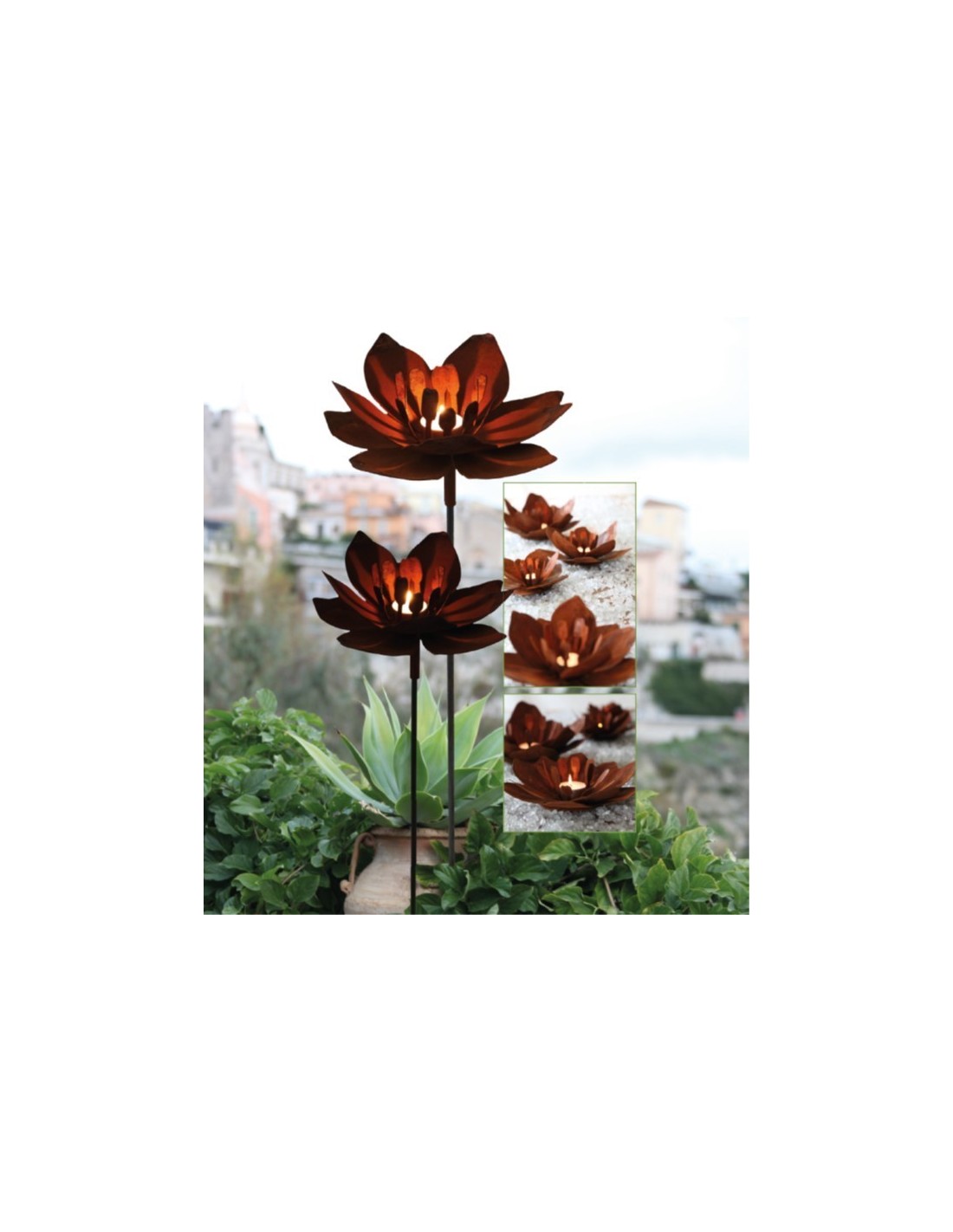 Gartenstecker "Fleur" gross aus RostMetall online kaufen