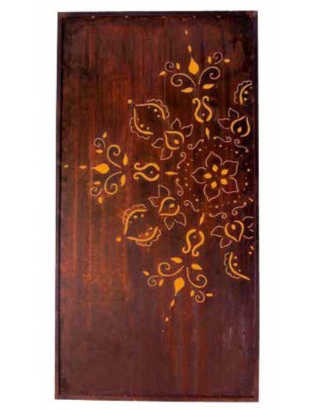 Edelrost Paravent "Mandala" -  Höhe x Breite: 200 x 100 cm