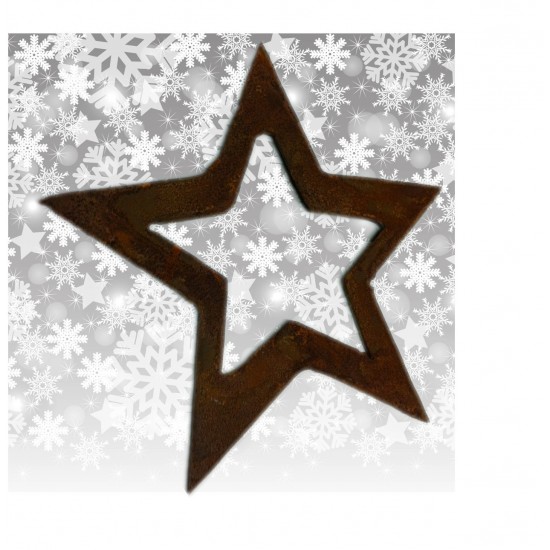 Deko Stern aus Metall rostig als Weihanchtsstern - Weihnachtsdeko reduziert