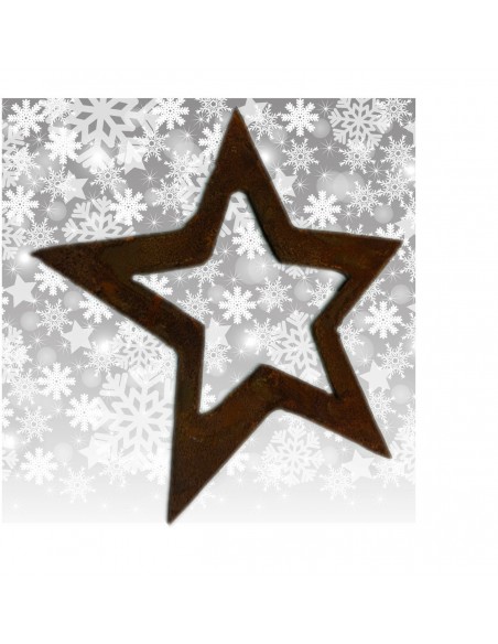 Deko Stern aus Metall rostig als Weihanchtsstern - Weihnachtsdeko reduziert