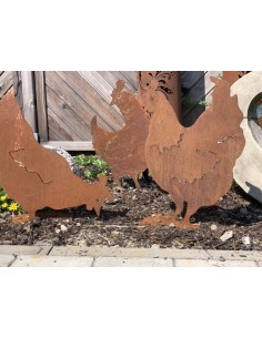 Deko Henne als Gartendeko Rost 2