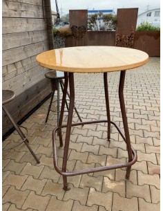 Edelrost Stehtisch inkl. edler Holzplatte aus Fichte | Höhe 105 cm |  2