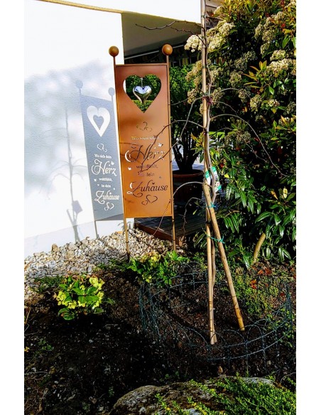 Wo sich dein Herz wohlfühlt ist dein Zuhause - Gartenschild Gartendeko Rost