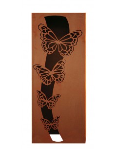 Rostsäule mit Schmetterlingsmotiv zum Beleuchten