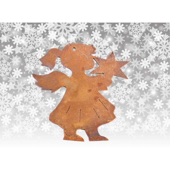 Engelfiguren kaufen und Engel Bastel-Ideen Christbaumschmuck Engelchen mit Stern 3, Höhe 8 cm - klein Der Engel hält einen Stern