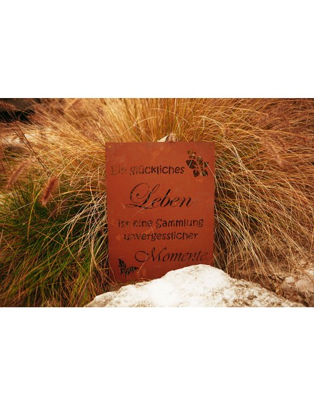 Edelrost Gedichttafel mit Lebensweisheit. Edelrost Gedichttafel mit Lebensweisheit.