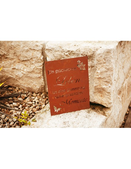 Edelrost Gedichttafel mit Lebensweisheit. Edelrost Gedichttafel mit Lebensweisheit.