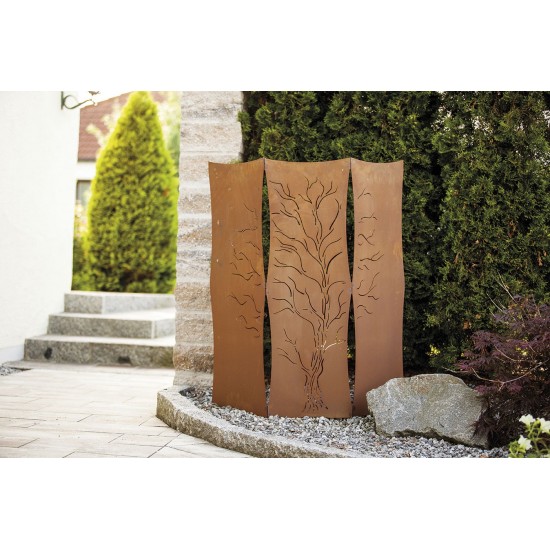 Rost Raumteiler mit Weidenmotiv