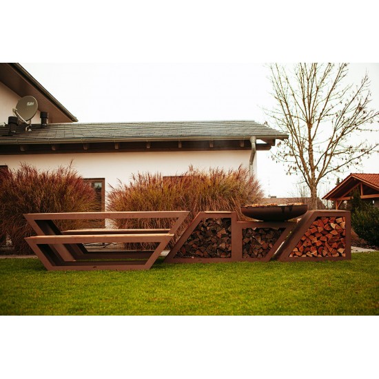 Grill Tischgarnitur, bestehend aus einem Tisch und 2 Bänken