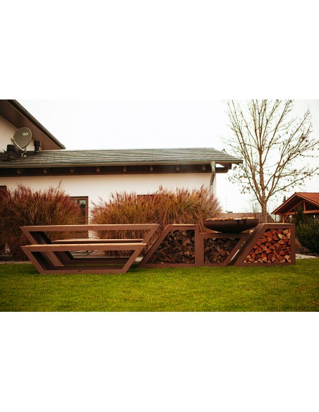 Grill Tischgarnitur, bestehend aus einem Tisch und 2 Bänken