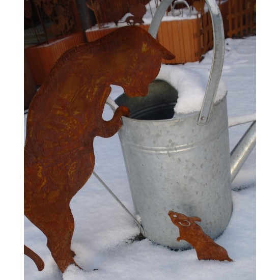 Deko Katzen und Mäuse Große Deko Katze zum Einhängen in Topf, Gießkanne etc. - 55 cm - Gr. 4 Diese große Deko Katze ist eine neu