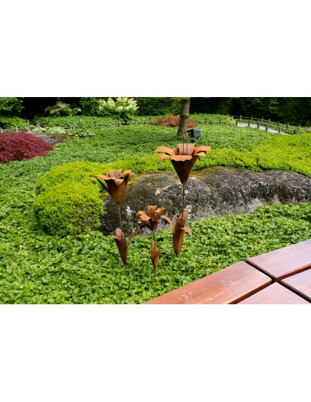 Edelrost Lilie in 3 verschiedenen Größen.