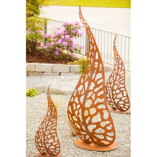 Edelrost Skulptur - Blätter, in 3 verschiedenen Größen