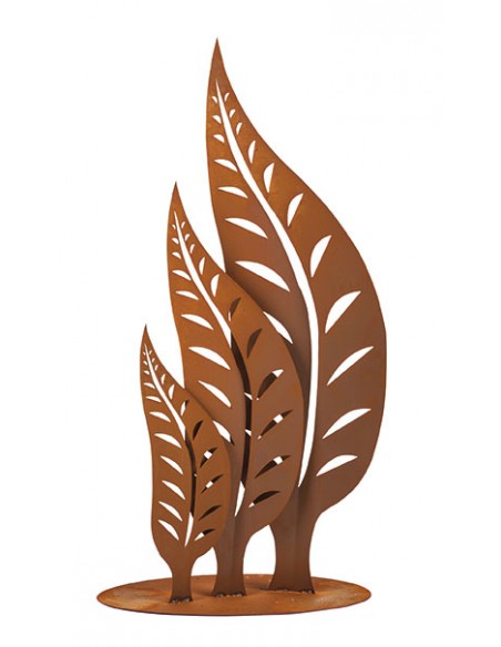 Edelrost Skulptur - Blätter im Wind