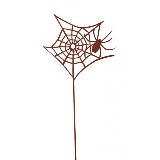 Edelrost Gartenstecker Spinnennetz
