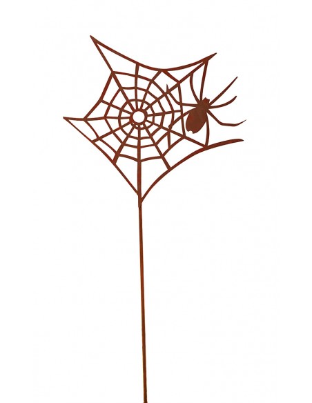 Edelrost Gartenstecker Spinnennetz