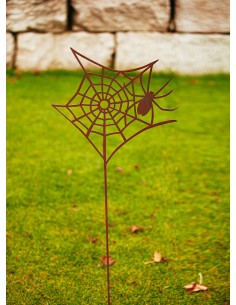 Edelrost Gartenstecker Spinnennetz 2
