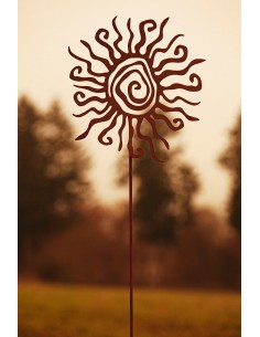 Edelrost Gartenstecker Sonnenstrahlen - Ø 40 cm 2