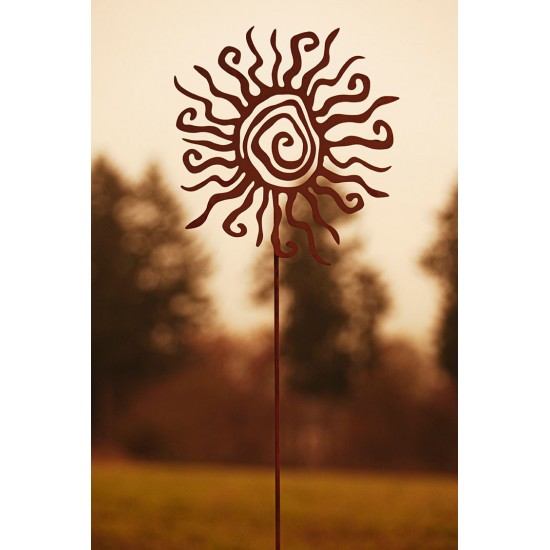 Edelrost Gartenstecker Sonnenstrahlen