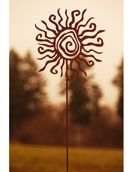 Edelrost Gartenstecker Sonnenstrahlen