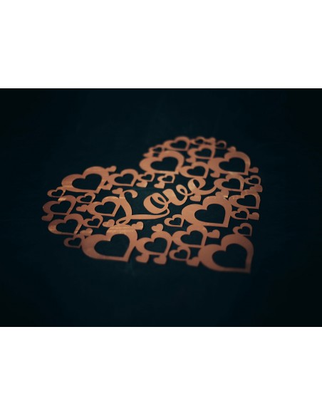 Edelrost Wandbild - LOVE mit vielen Herzen Edelrost Wandbild - LOVE mit vielen Herzen