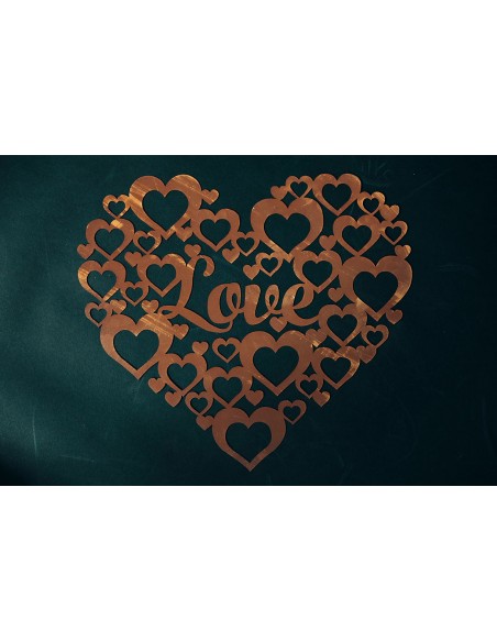 Edelrost Wandbild - LOVE mit vielen Herzen Edelrost Wandbild - LOVE mit vielen Herzen