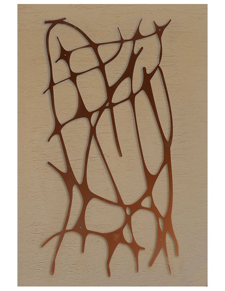 Edelrost Wandbild mit abstraktem Motiv.