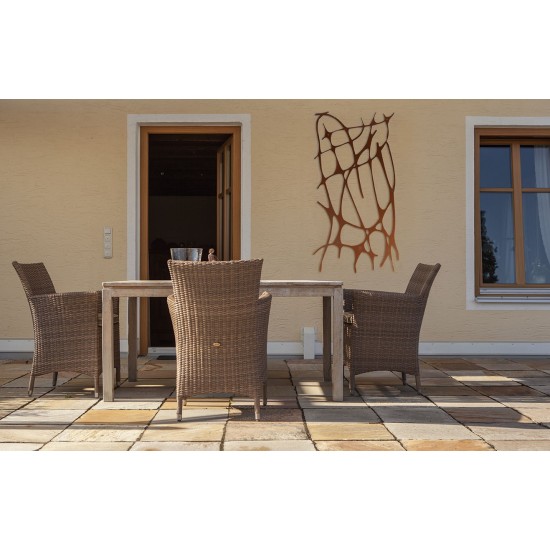 Edelrost Wandbild mit abstraktem Motiv.