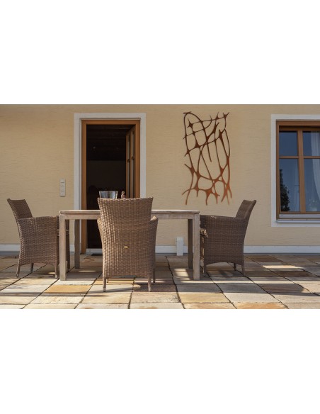 Edelrost Wandbild mit abstraktem Motiv.