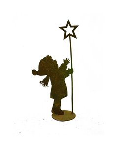 Dekofigur Junge Benjamin mit Sternenstab Höhe 30 cm - Weihnachtsdeko für innen