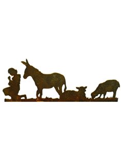 Krippenszene links, Schäfer Schafe und Esel , Figurenhöhe 21 cm