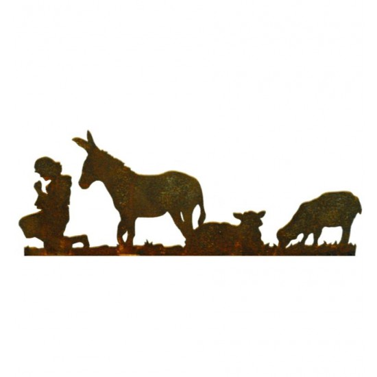 Krippenszene links, Schäfer Schafe und Esel , Figurenhöhe 21 cm