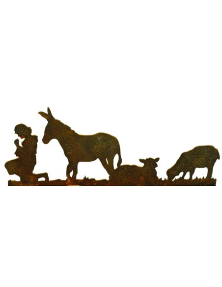 Krippenszene links, Schäfer Schafe und Esel , Figurenhöhe 21 cm