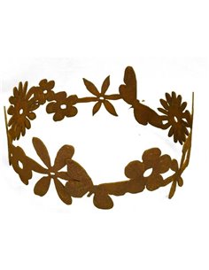 Blumenring Ø 40 cm - Dekoring Edelrost mit Blumen und Schmetterling