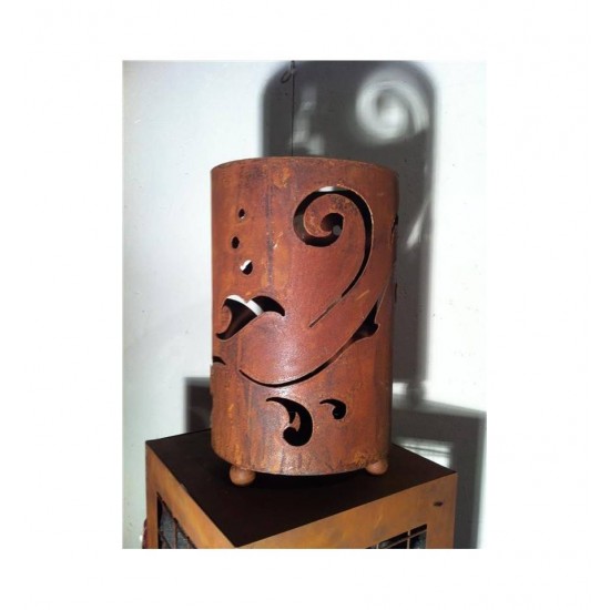 Edelrost Windlicht Barock 43 cm hoch